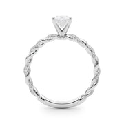Romantic With Twisted Shank Round Diamond Engagement Ring in 10K/14K gold and platinum with certified lab-grown or natural diamonds