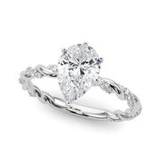 Romantic With Twisted Shank Round Diamond Engagement Ring in 10K/14K gold and platinum with certified lab-grown or natural diamonds