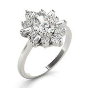 Statement Fashion Ring Oval Diamond Engagement Ring in 10K/14K gold and platinum with certified lab-grown or natural diamonds