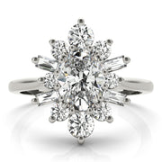 Statement Fashion Ring Oval Diamond Engagement Ring in 10K/14K gold and platinum with certified lab-grown or natural diamonds