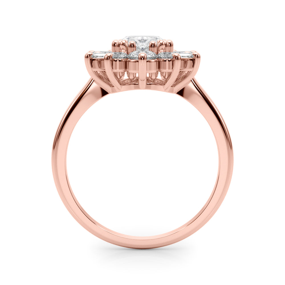Statement Fashion Ring Oval Diamond Engagement Ring in 10K/14K gold and platinum with certified lab-grown or natural diamonds