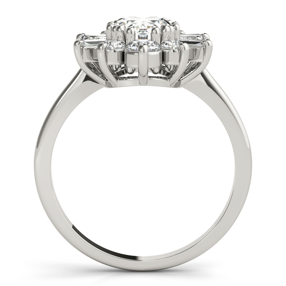 Statement Fashion Ring Oval Diamond Engagement Ring in 10K/14K gold and platinum with certified lab-grown or natural diamonds