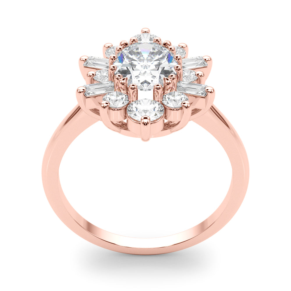 Statement Fashion Ring Oval Diamond Engagement Ring in 10K/14K gold and platinum with certified lab-grown or natural diamonds