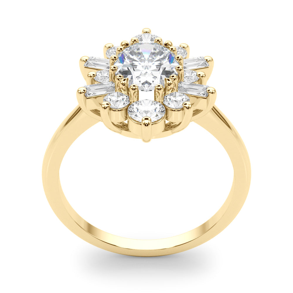 Statement Fashion Ring Oval Diamond Engagement Ring in 10K/14K gold and platinum with certified lab-grown or natural diamonds