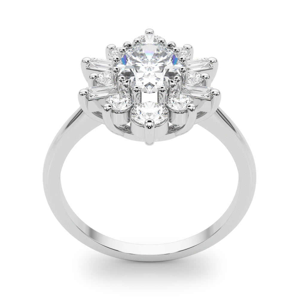 Statement Fashion Ring Oval Diamond Engagement Ring in 10K/14K gold and platinum with certified lab-grown or natural diamonds