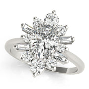 Statement Fashion Ring Oval Diamond Engagement Ring in 10K/14K gold and platinum with certified lab-grown or natural diamonds