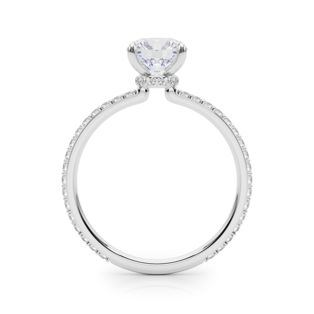 Lustrous Hidden Halo Engagement Ring Round Diamond Engagement Ring in 10K/14K gold and platinum with certified lab-grown or natural diamonds