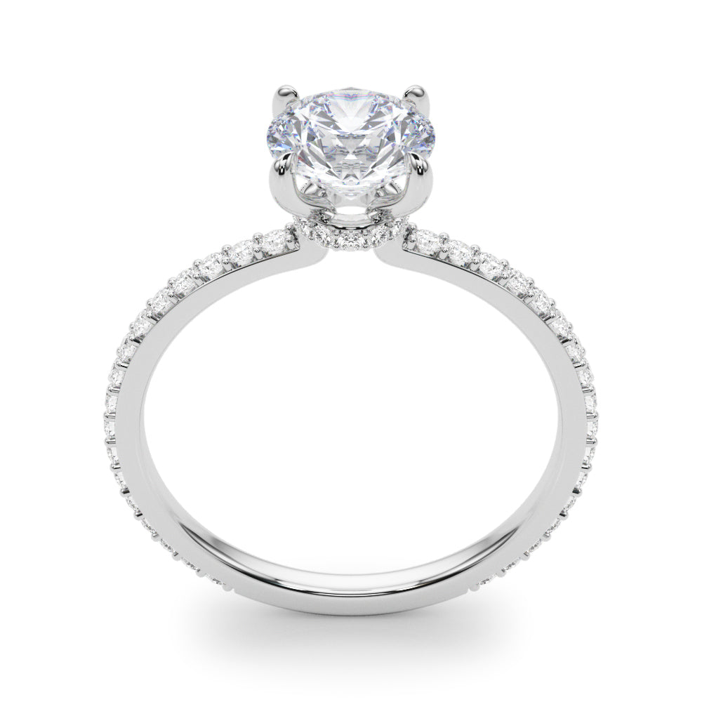 Lustrous Hidden Halo Engagement Ring Round Diamond Engagement Ring in 10K/14K gold and platinum with certified lab-grown or natural diamonds