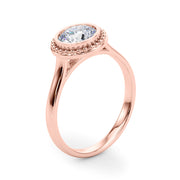 Celestial Bezel Solitaire Round Diamond Engagement Ring in 10K/14K gold and platinum with certified lab-grown or natural diamonds