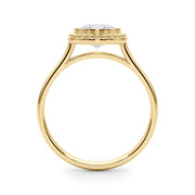Celestial Bezel Solitaire Round Diamond Engagement Ring in 10K/14K gold and platinum with certified lab-grown or natural diamonds