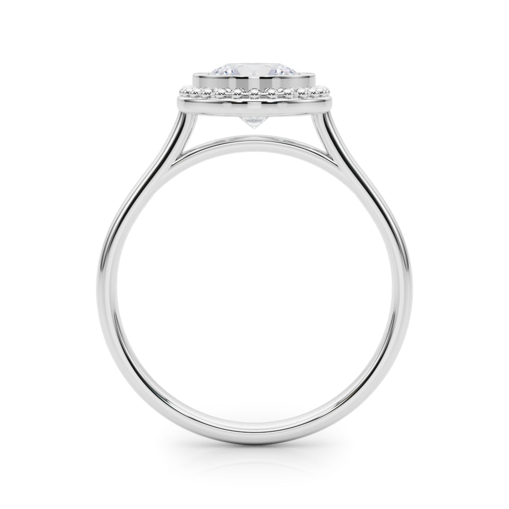 Celestial Bezel Solitaire Round Diamond Engagement Ring in 10K/14K gold and platinum with certified lab-grown or natural diamonds