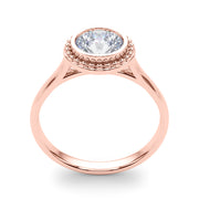 Celestial Bezel Solitaire Round Diamond Engagement Ring in 10K/14K gold and platinum with certified lab-grown or natural diamonds