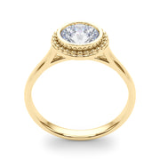 Celestial Bezel Solitaire Round Diamond Engagement Ring in 10K/14K gold and platinum with certified lab-grown or natural diamonds