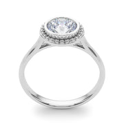 Celestial Bezel Solitaire Round Diamond Engagement Ring in 10K/14K gold and platinum with certified lab-grown or natural diamonds