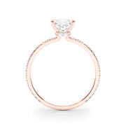 Refined Hidden Halo Cut Center Single Row Princess Diamond Engagement Ring in 10K/14K gold and platinum with certified lab-grown or natural diamonds
