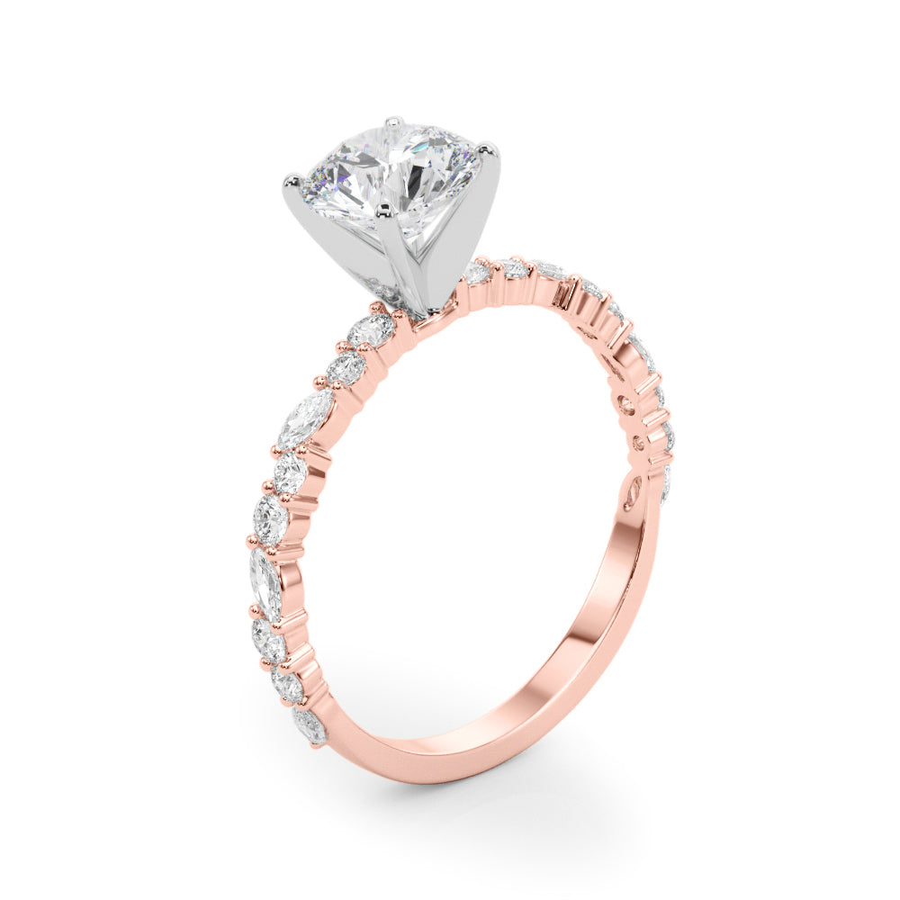 Graceful Engagement Ring Marquise Diamond Engagement Ring in 10K/14K gold and platinum with certified lab-grown or natural diamonds