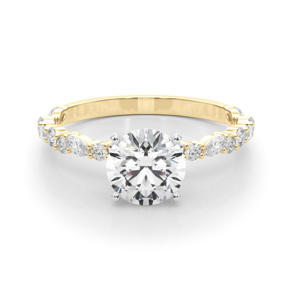 Graceful Engagement Ring Marquise Diamond Engagement Ring in 10K/14K gold and platinum with certified lab-grown or natural diamonds