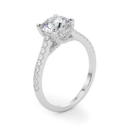 Dazzling Center Round Diamond Engagement Ring in 10K/14K gold and platinum with certified lab-grown or natural diamonds