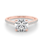 Dazzling Center Round Diamond Engagement Ring in 10K/14K gold and platinum with certified lab-grown or natural diamonds
