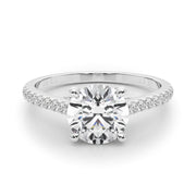 Dazzling Center Round Diamond Engagement Ring in 10K/14K gold and platinum with certified lab-grown or natural diamonds