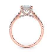 Dazzling Center Round Diamond Engagement Ring in 10K/14K gold and platinum with certified lab-grown or natural diamonds