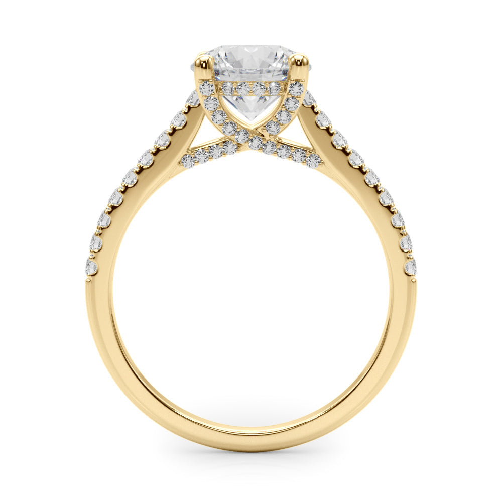 Dazzling Center Round Diamond Engagement Ring in 10K/14K gold and platinum with certified lab-grown or natural diamonds