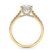Dazzling Center Round Diamond Engagement Ring in 10K/14K gold and platinum with certified lab-grown or natural diamonds