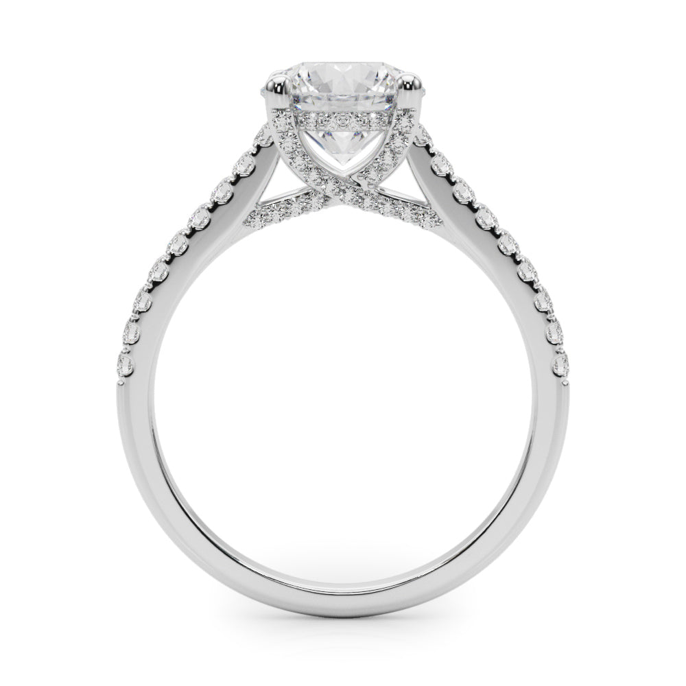 Dazzling Center Round Diamond Engagement Ring in 10K/14K gold and platinum with certified lab-grown or natural diamonds