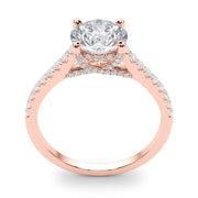 Dazzling Center Round Diamond Engagement Ring in 10K/14K gold and platinum with certified lab-grown or natural diamonds