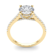 Dazzling Center Round Diamond Engagement Ring in 10K/14K gold and platinum with certified lab-grown or natural diamonds