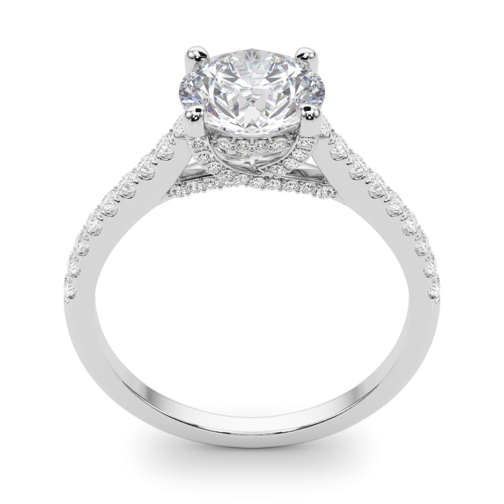 Dazzling Center Round Diamond Engagement Ring in 10K/14K gold and platinum with certified lab-grown or natural diamonds