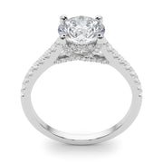 Dazzling Center Round Diamond Engagement Ring in 10K/14K gold and platinum with certified lab-grown or natural diamonds