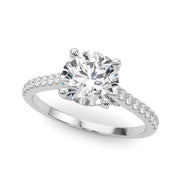 Dazzling Center Round Diamond Engagement Ring in 10K/14K gold and platinum with certified lab-grown or natural diamonds