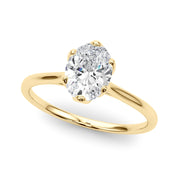 Regal Solitaire Oval Diamond Engagement Ring in 10K/14K gold and platinum with certified lab-grown or natural diamonds