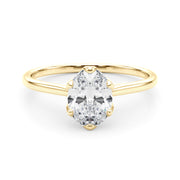 Regal Solitaire Oval Diamond Engagement Ring in 10K/14K gold and platinum with certified lab-grown or natural diamonds