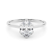 Regal Solitaire Oval Diamond Engagement Ring in 10K/14K gold and platinum with certified lab-grown or natural diamonds