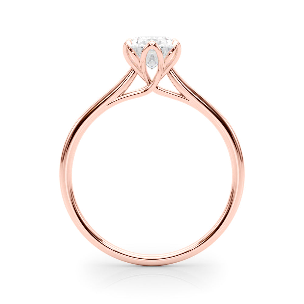 Regal Solitaire Oval Diamond Engagement Ring in 10K/14K gold and platinum with certified lab-grown or natural diamonds