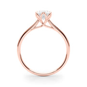 Regal Solitaire Oval Diamond Engagement Ring in 10K/14K gold and platinum with certified lab-grown or natural diamonds
