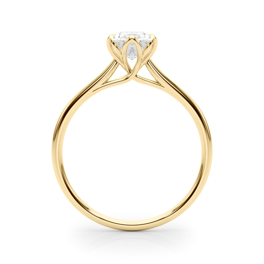 Regal Solitaire Oval Diamond Engagement Ring in 10K/14K gold and platinum with certified lab-grown or natural diamonds
