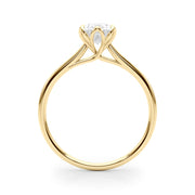 Regal Solitaire Oval Diamond Engagement Ring in 10K/14K gold and platinum with certified lab-grown or natural diamonds