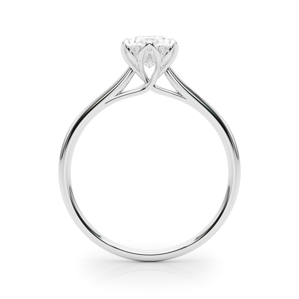 Regal Solitaire Oval Diamond Engagement Ring in 10K/14K gold and platinum with certified lab-grown or natural diamonds