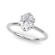Regal Solitaire Oval Diamond Engagement Ring in 10K/14K gold and platinum with certified lab-grown or natural diamonds