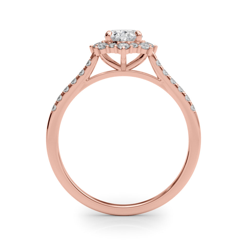 Splendid Fashion Ring Oval Diamond Engagement Ring in 10K/14K gold and platinum with certified lab-grown or natural diamonds