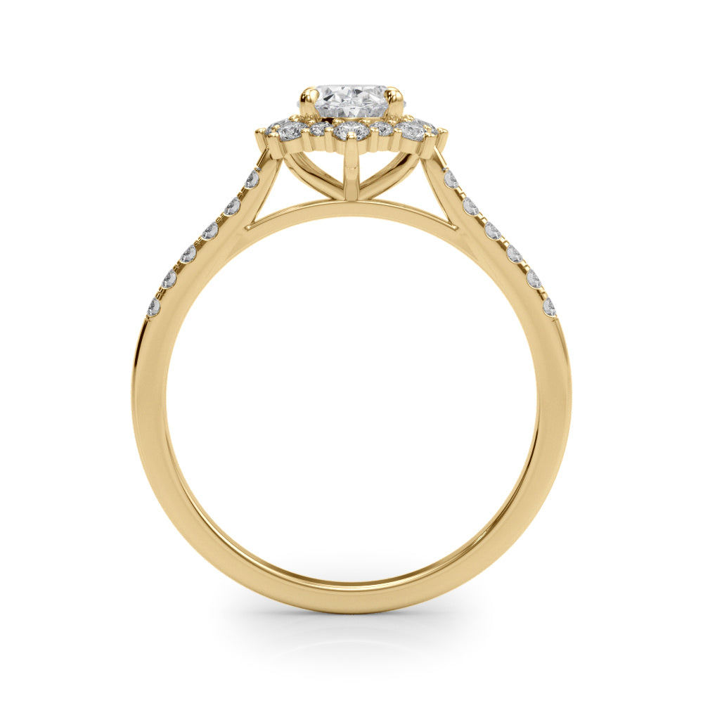 Splendid Fashion Ring Oval Diamond Engagement Ring in 10K/14K gold and platinum with certified lab-grown or natural diamonds