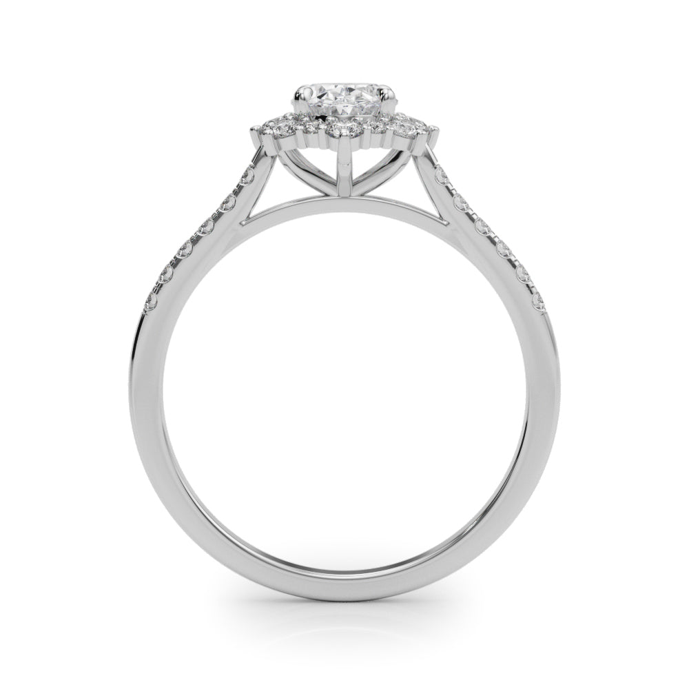 Splendid Fashion Ring Oval Diamond Engagement Ring in 10K/14K gold and platinum with certified lab-grown or natural diamonds