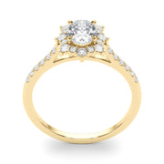 Splendid Fashion Ring Oval Diamond Engagement Ring in 10K/14K gold and platinum with certified lab-grown or natural diamonds