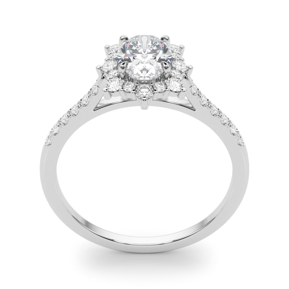 Splendid Fashion Ring Oval Diamond Engagement Ring in 10K/14K gold and platinum with certified lab-grown or natural diamonds