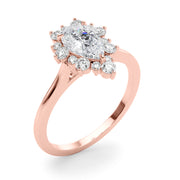 Dazzling Fashion Ring Pear Diamond Engagement Ring in 10K/14K gold and platinum with certified lab-grown or natural diamonds