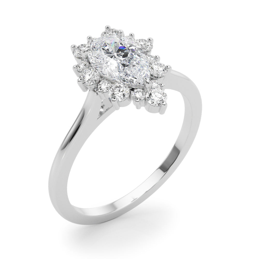 Dazzling Fashion Ring Pear Diamond Engagement Ring in 10K/14K gold and platinum with certified lab-grown or natural diamonds