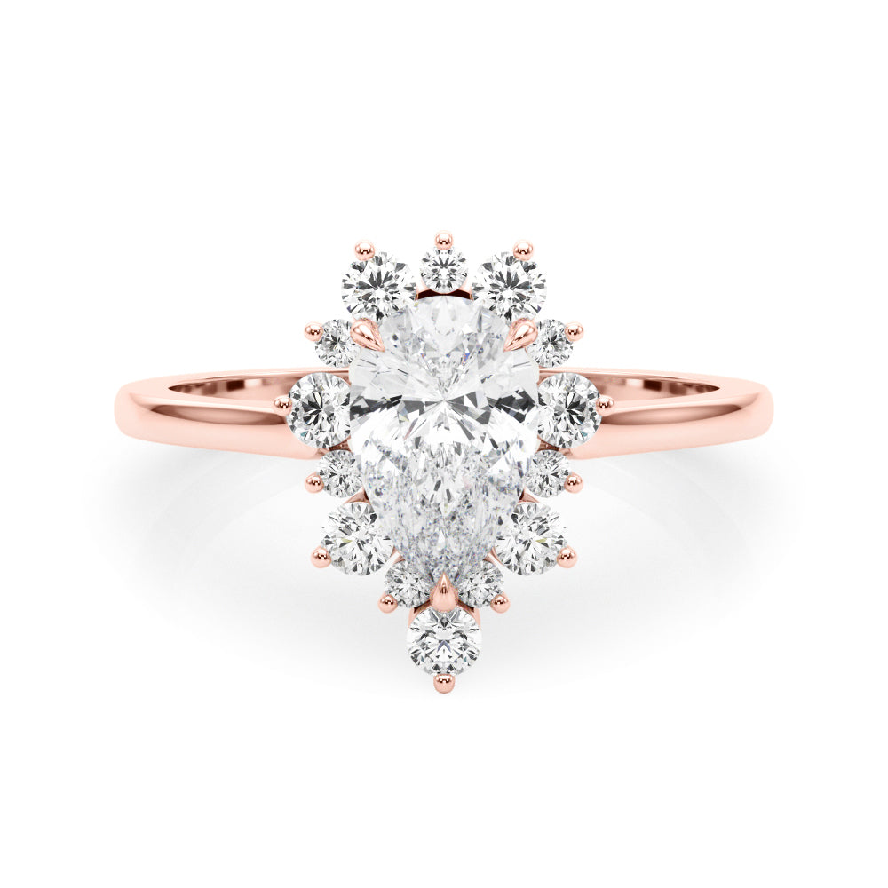 Dazzling Fashion Ring Pear Diamond Engagement Ring in 10K/14K gold and platinum with certified lab-grown or natural diamonds